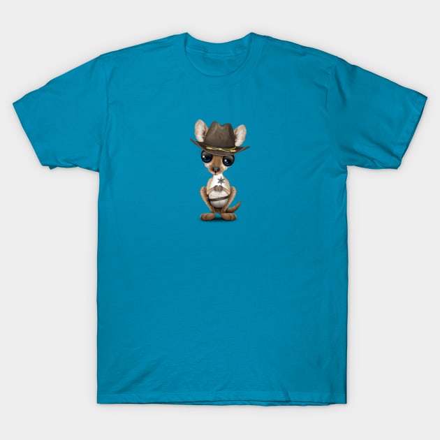 Cute Baby Kangaroo Sheriff T-Shirt by jeffbartels